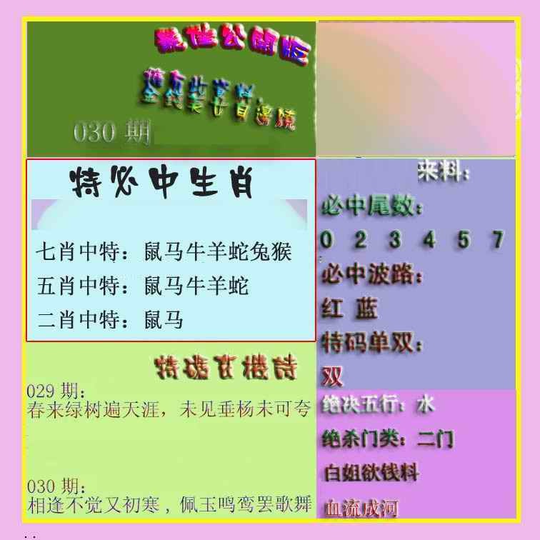 030期波肖门尾最佳公开版[图]